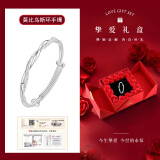 中国黄金（CHINA GOLD）莫比乌斯环银手镯足银时尚款素圈镯子银手环情人节生日礼物送女友 挚爱礼盒+莫比乌斯手镯 20g±1g