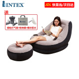 INTEX 充气沙发休闲充气沙发床单人阳台午休椅可折叠躺椅床 【沙发+脚凳】+电泵