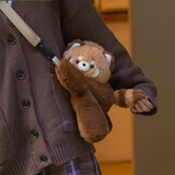 尔山集小熊猫趴趴包斜挎包可爱毛绒玩偶背包包女款生日礼物女生 小浣熊包【趴款】