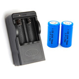 融誉 充电器16340充电锂电池激光炮笔手电相机仪表报警器电池 2节16340锂电池+双槽充电器
