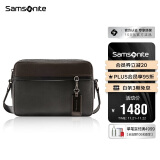 新秀丽（Samsonite）斜挎包男士单肩包精品男包旅行背包时尚休闲BC9*09013黑色/咖色