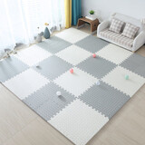 拼乐迪泡沫地垫60x60大号加厚铺地拼接垫子家用儿童卧室隔音防滑地板垫 白灰组合9片 60*60*1.2cm