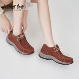 Walker Shop奥卡索休闲运动健步鞋女真皮中老年一脚蹬妈妈鞋徒步鞋女V133608