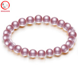 滴水成珠淡水珍珠手链可伸缩弹力绳珍珠手串佩戴方便实用礼物 8.3-9.3mm紫色珍珠(行业规格9-10mm)