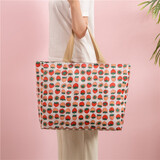 春芬 收纳袋手提袋行李包布袋旅行袋环保购物袋衣服折叠旅行包单肩包 草莓 妈妈包 横向36高*长42CM