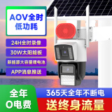 LOOSAFE 室外太阳能摄像头 4G太阳能监控无线摄像头无需连wifi送终身免费流量监控器360全景全彩夜视追踪 AOV高清双画面+送免费流量+连续录像+黑光全彩 【64GB】专用监控储存卡-高清存