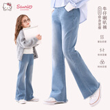 Hello Kitty女童牛仔裤子春秋季儿童微喇叭长裤大童洋气童装 Z1284 130 