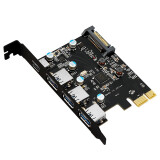 魔羯（MOGE）PCI-e转USB3.0 Type-C扩展卡USB3.0A扩展卡 可正反插转接卡 MC2038