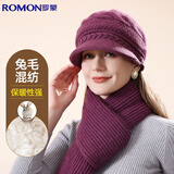 罗蒙毛线帽子女士秋冬季加绒加厚护耳保暖防风防寒送长辈妈妈针织帽