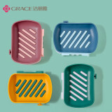 洁丽雅（Grace）肥皂盒吸盘壁挂式卫生间创意免打孔香皂盒置物架双层沥水10.5*13cm
