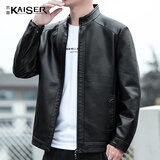 凯撒（KAISER）皮夹克男士立领pu皮衣秋冬中青年机车单皮外套KS81375