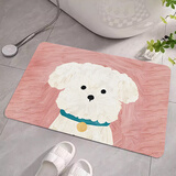 季象浴室地垫卫浴厨房吸水脚垫速干家用入户门垫卫生间厕所门口防滑垫 GZN-童趣卡通粉色 40x60 cm【吸水黑科技体验装】