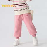 巴拉巴拉童装儿童长裤男童女童摇粒绒裤子冬装束脚休闲裤 桃红60423 130 cm