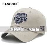 Fangchi 新款货车帽高顶帽子男士韩版潮显脸小棒球帽加大码显瘦鸭舌帽百搭登山帽大头围防晒钓鱼帽 BQM-646米色*圆顶 均码56-60CM 可调节