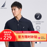 NAUTICA【商场同款】男装夏款商务休闲舒适亲肤棉氨透气短袖POLO男KX2100 4NV藏青(221) S