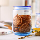 乐美雅（Luminarc） 凝彩 冰蓝/冰粉圆舞曲玻璃密封罐 储物罐 茶叶罐 糖果罐 收纳罐 冰蓝0.75L