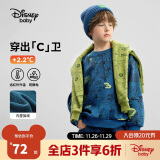 迪士尼（DISNEY）童装儿童男童加绒潮酷圆领卫衣保暖抗静电上衣24冬DB441EE02蓝100