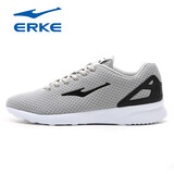 鸿星尔克男鞋跑鞋男轻便运动鞋防滑旅游休闲跑步鞋男 浅灰-网面 43