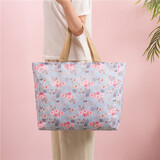 春芬 收纳袋手提袋行李包布袋旅行袋环保购物袋衣服折叠旅行包单肩包 海棠花  妈妈包 横向36高*长42CM