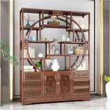 青度轩 免安装多种规格新中式博古架实木多宝阁置物架展示架茶叶架书柜 1.5米柜体多宝阁 仿古色