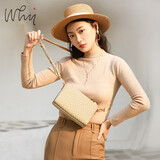 why女包时尚经典小方包优雅斜挎手机包百搭新年女包送妈妈送婆婆礼物 杏色