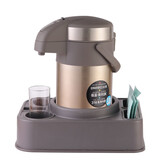 匡迪（DKADI） 气压式保温壶316不锈钢大容量热水瓶按压家用保温瓶暖壶带安全锁 香槟金+车载底座 4升