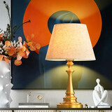 姿灯（ZIDENG） 卧室床头灯温馨书房书桌客厅装饰灯美式轻奢台灯 金色 三色12w