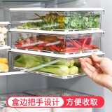 SP SAUCE日本冰箱冷冻沥水保鲜盒密封不串味食品储物盒厨房分类冷藏收纳盒 PET沥水系列-窄形 单件装 1.8L