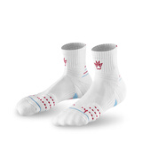 卡尔美（KELME）成人篮球袜训练比赛加厚包裹透气耐磨防滑袜子 白粉【短袜】 L(39-44)
