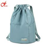 奥利帝克 抽绳包 大容量休闲运动背包简约可折叠束口袋书包轻便防盗旅行包双肩包 银色/2949-1 大号