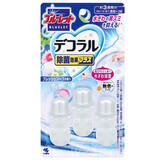 日本原装进口 小林制药（KOBAYASHI） 卫生间除臭凝胶啫喱花瓣马桶开花小花清洁剂 清新皂香 3支装