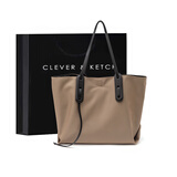CLEVER & KETCH单肩包通勤托特包大容量包包女包手提包女士帆布包学生生日礼物 卡其色