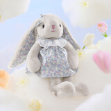 伽百利毛绒玩偶可爱花耳穿裙兔陪睡娃娃节日玩具生日礼物送女生礼物女 W1813E小开心 浅灰礼盒款 30cm
