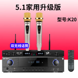 先科(SAST) 功放机家用5.1家庭影院功放 大功率专业卡拉ok音响数字AV重低音蓝牙功放 K20光纤同轴版+双无线话筒