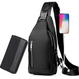 法德陆（fadelu）男士胸包单肩斜挎包休闲牛津布小包背包单男包胸前包韩版潮流包