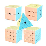 魔域文化彩色马卡龙魔方 二三阶34四五阶学生初学者比赛专用魔方儿童玩具 马卡龙2+3+4+5+金字塔 赠教程