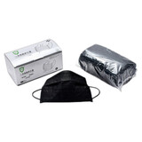 防护盾(Protection)一次性口罩防护防甲醛活性炭口罩防尘透气防粉尘装修防异味独立包装50只 黑三层无纺布 非独立包装 50只/盒 175mm*90mm