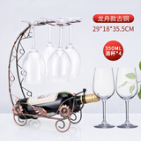 康之润2023新款红酒架摆件红酒杯架葡萄酒架家用红酒杯架倒挂酒柜装饰品 龙舟+4只红酒杯