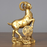 铜欣祥 铜生肖羊摆件金钱羊铜属羊办公室桌面工艺品公司开业乔迁新居礼品客厅玄关酒柜电视柜摆设家居装饰品 大号金钱羊