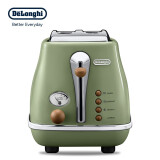 德龙(Delonghi) CTO2003.VGR多士炉  icona复古早餐系列2片式家用面包机 橄榄绿 现货