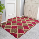 宝丽彩门口入户地垫脚垫家用卫生间防滑吸水门垫进门地板垫升级加厚门垫 红色菱形 90*120cm