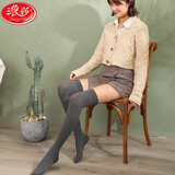 浪莎长筒袜子女小腿袜日系jk过膝袜高筒中筒袜潮ins春夏季薄款 深灰长筒 1条 均码