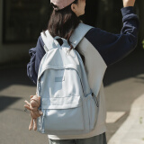 威纳登双肩包女背包大容量时尚休闲旅行包电脑包高中大学生初中书包男 蓝色（带毛巾小熊挂件)