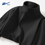 回力（Warrior）打底衫男秋冬季内搭运动上衣男士加绒加厚半高领长袖t恤 黑色 3XL