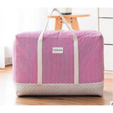今皓被子收纳袋打包袋加厚粗棉麻衣物收纳袋棉被袋整理袋软收纳搬家袋 红色条纹 大号