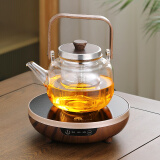 创颐  玻璃煮茶壶电陶炉煮茶器套装煮茶炉普洱白茶家用泡茶烧水养生壶 CY-01木纹茶炉+素方茶壶+6杯