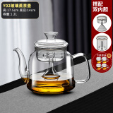 神雕（SHEN DIAO）耐热加厚全玻璃蒸茶壶大号茶壶带过滤茶器家用泡茶电陶炉套装 Y02双内胆壶+4个直美杯