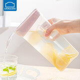 乐扣乐扣（LOCK&LOCK） 冷水壶塑料家用大容量装冷热水大号凉白开泡水果汁饮料壶耐热扎壶带把手 粉红色1.4L