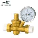 一靓 黄铜家用减压阀净水器热水器热熔接头ppr25减压阀 自来水6分ppr接头 A2款:4分 PPR20 带有压力表 白色