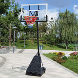 快乐小蓝球成人篮球架家用幼儿园可升降移动室内青少年儿童训练投篮球框户外 526S配实心圈2.45-3.05米